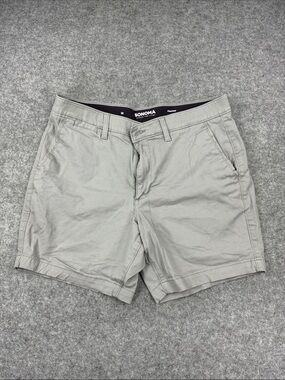 Sonoma Light Gray Flat-Front Men’s Shorts - Neutral Chino Style